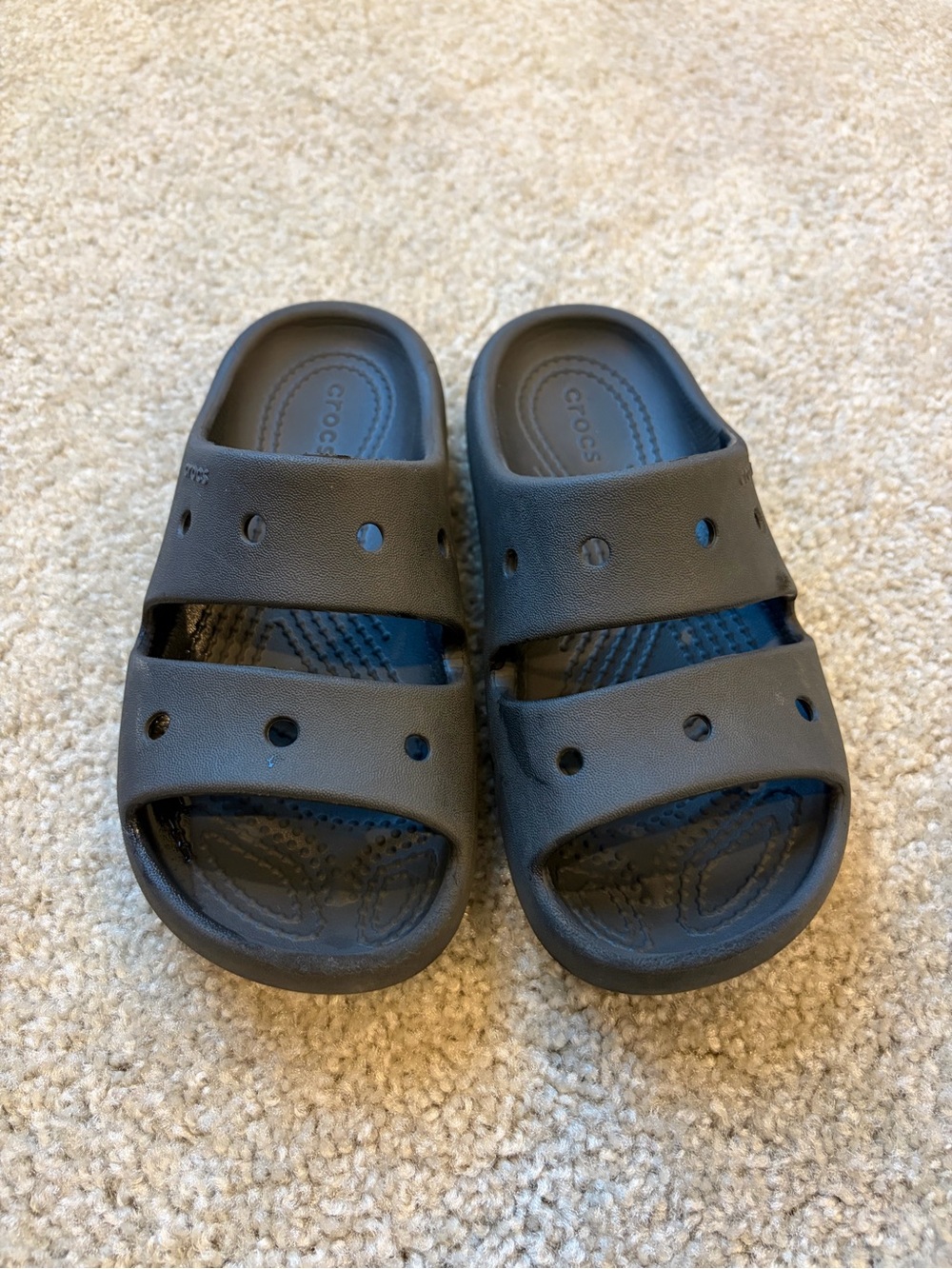 CROCS Kids Double-Strap Slide Sandals - Black